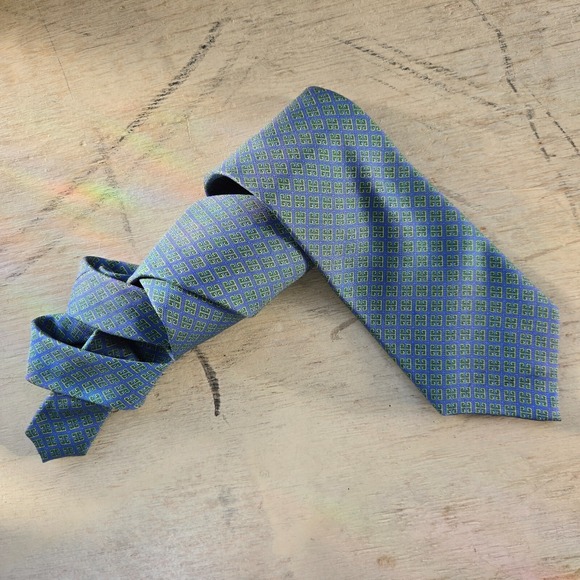 Reclaimed Vintage Other - Vintage Peter Blair Silk 58" Tie Blue Geometric Pattern 1990s Made in USA Men's